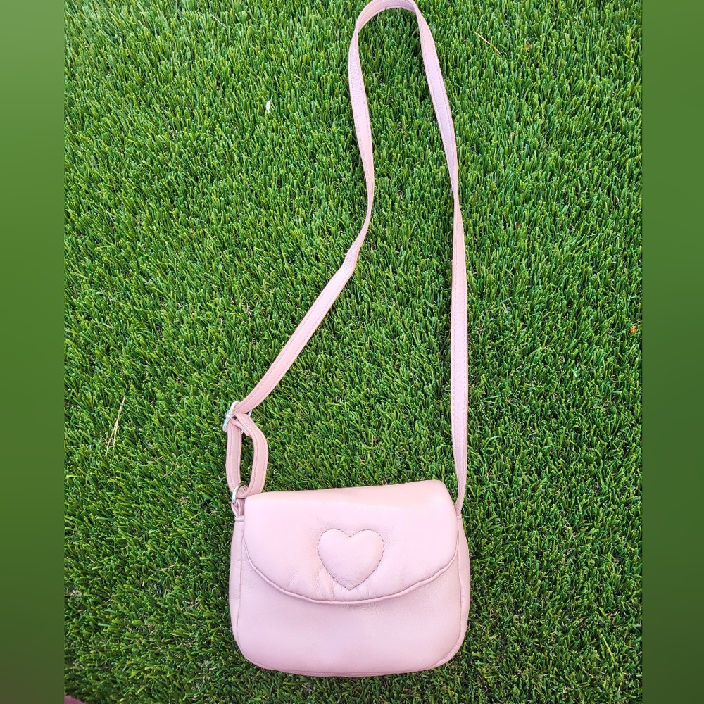 Zara Pink Soft Faux Leather Heart Mini Crossbody Bag. - Picture 16 of 16